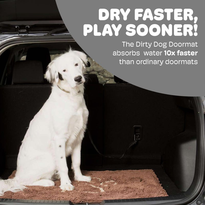 Dog Gone Smart Dirty Dog Doormat - Fast Drying Rug with Super Gripper Backing for Clean Floors - Super Absorbent Microfiber and Machine Washable Mat for Muddy Paws - Mocha - Image 2